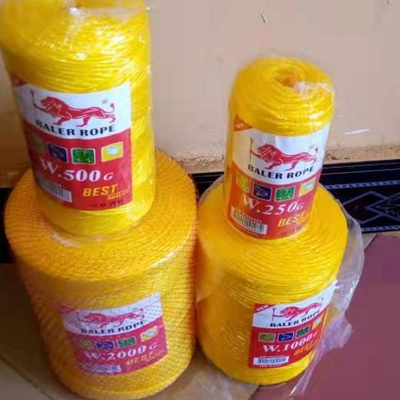 Yellow Color 2mm Pp Baler Twine 1000g 2000g For Agriculture Packing